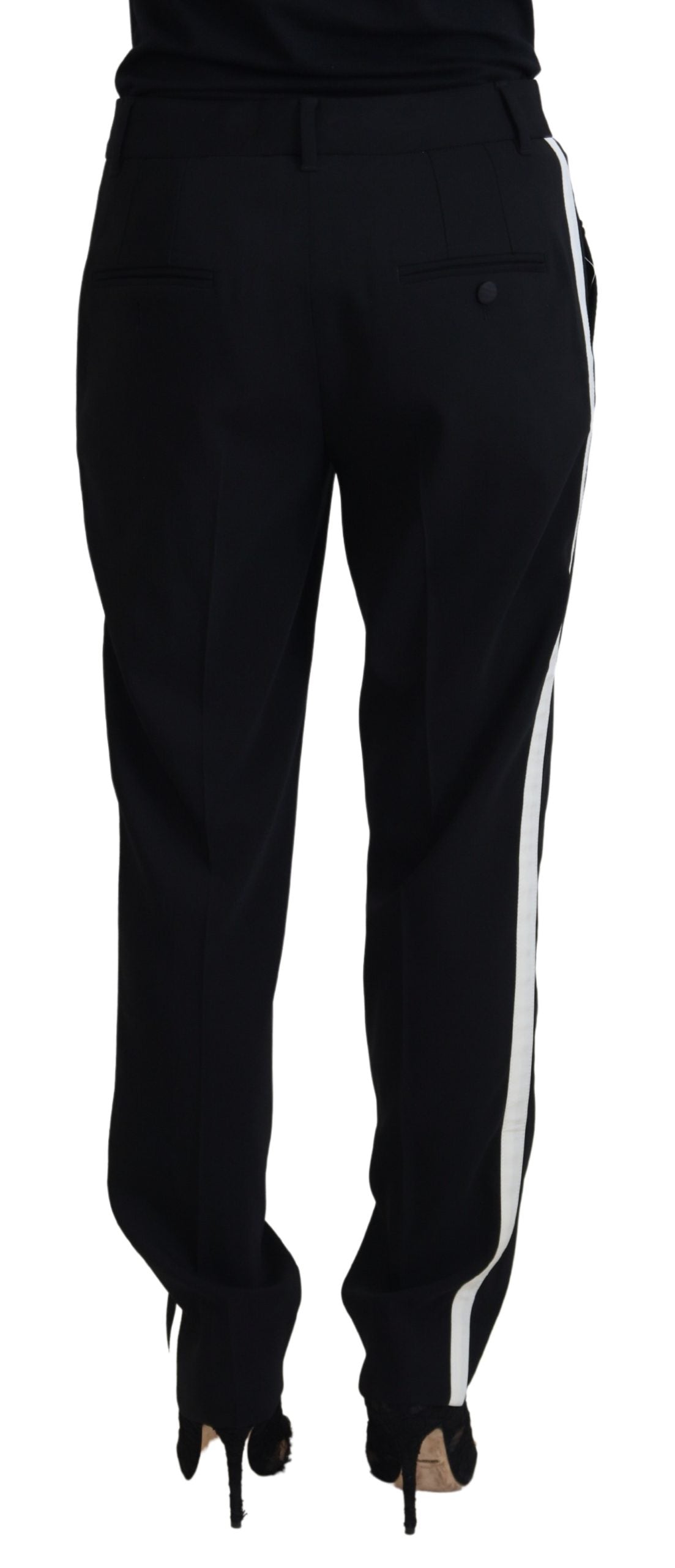 Dolce & Gabbana Schwarze konische Wollhose für Damen