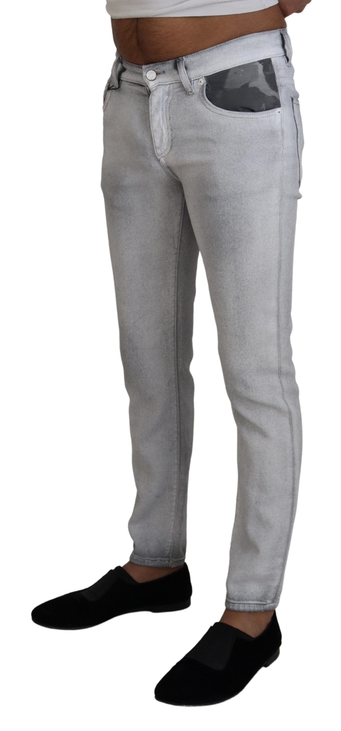 Dolce & Gabbana Grau verwaschene Skinny Jeans für Herren