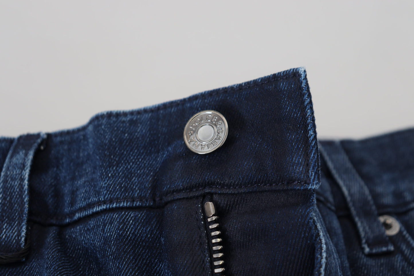 Dolce & Gabbana – Skinny-Jeans aus zerfetztem Baumwoll-Denim in Blau