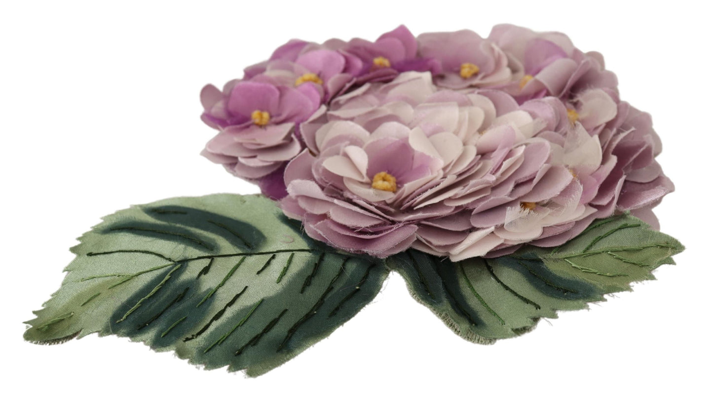 Dolce & Gabbana Damen-Brosche aus Messing mit Blumenmuster in Lila und Gold