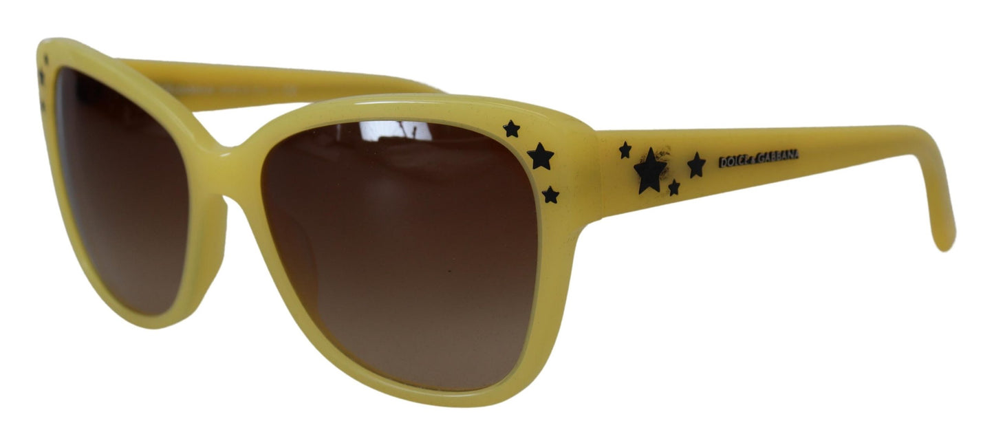 Dolce & Gabbana – Sonnenbrille DG4124 mit gelbem Acetatrahmen und Sternenverzierung