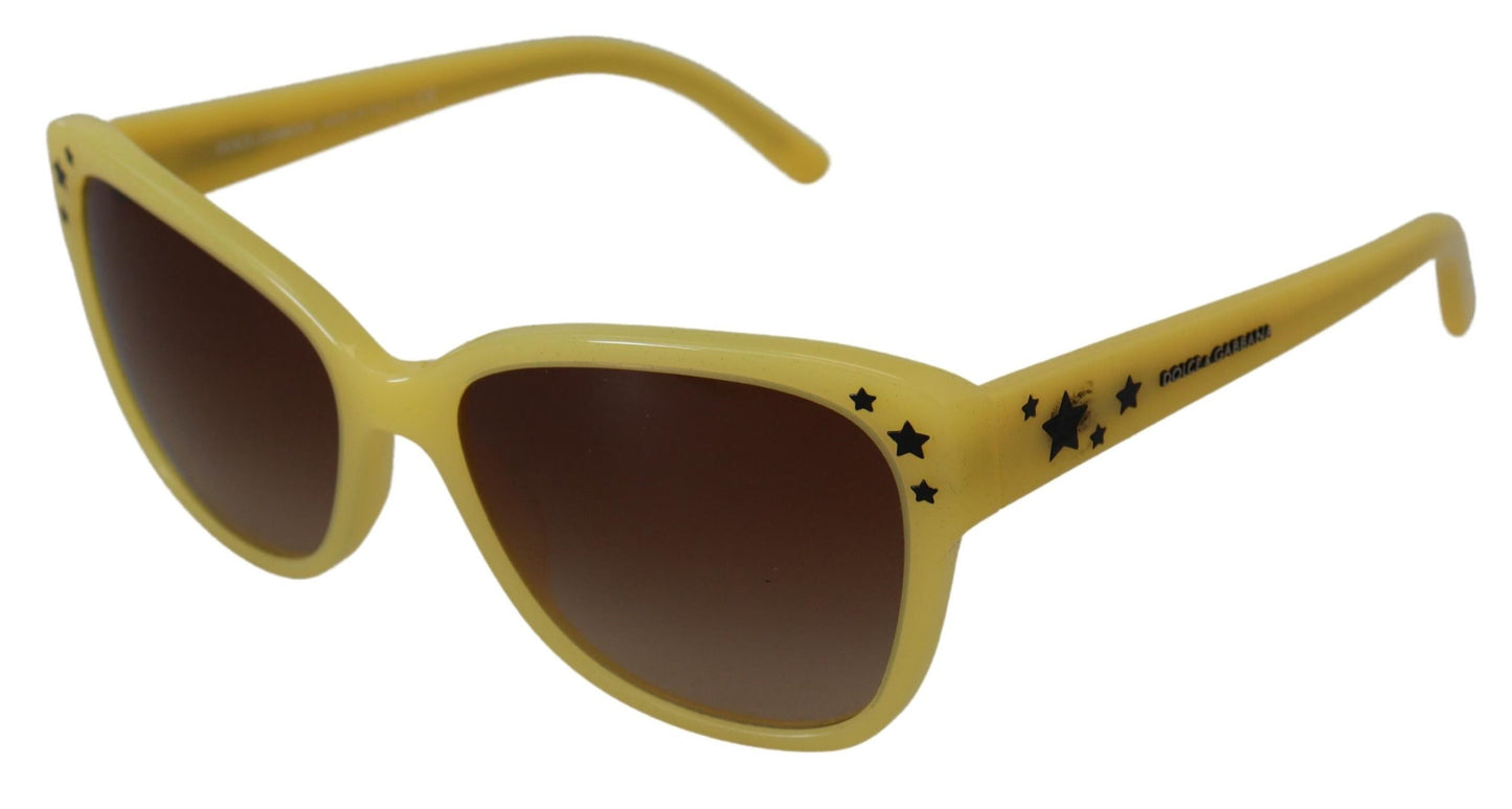 Dolce & Gabbana – Sonnenbrille DG4124 mit gelbem Acetatrahmen und Sternenverzierung