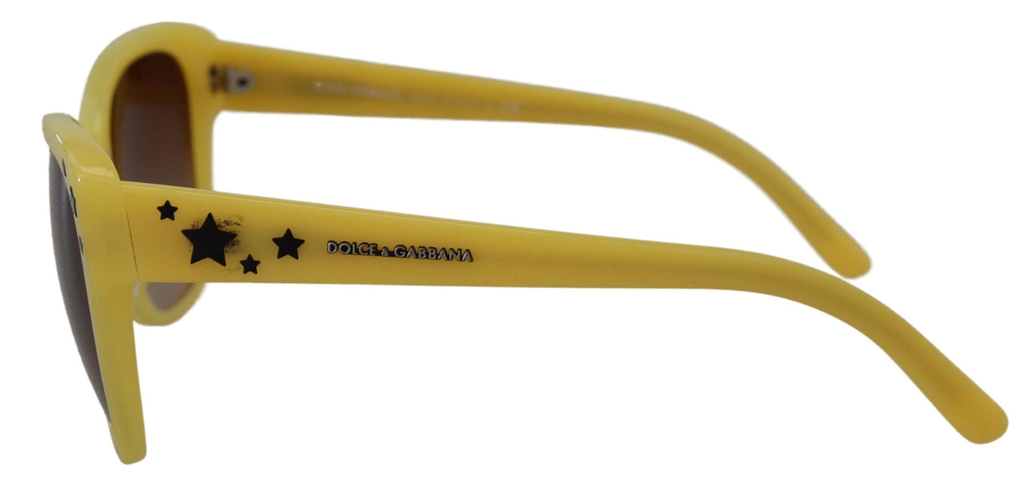 Dolce & Gabbana – Sonnenbrille DG4124 mit gelbem Acetatrahmen und Sternenverzierung