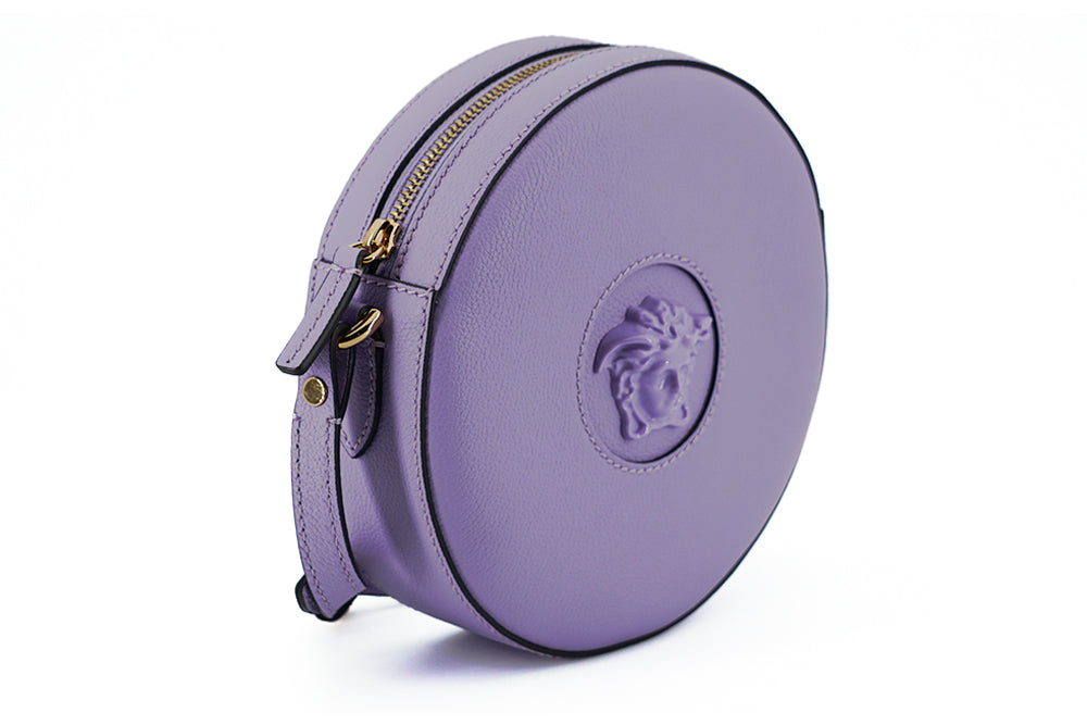 Versace Elegante, runde Umhängetasche in Lila