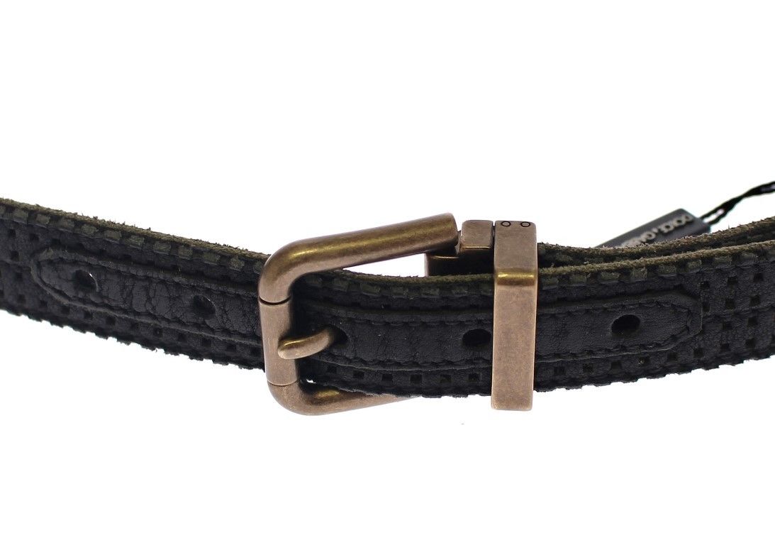 Blauer Ledergürtel mit Logo von Dolce & Gabbana