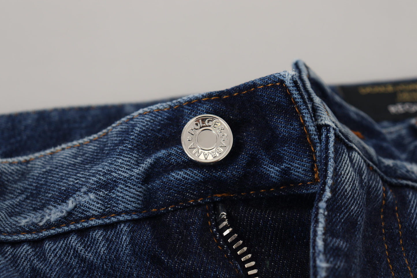 Dolce & Gabbana Blaue zerfetzte Herren-Jeans aus Baumwolle