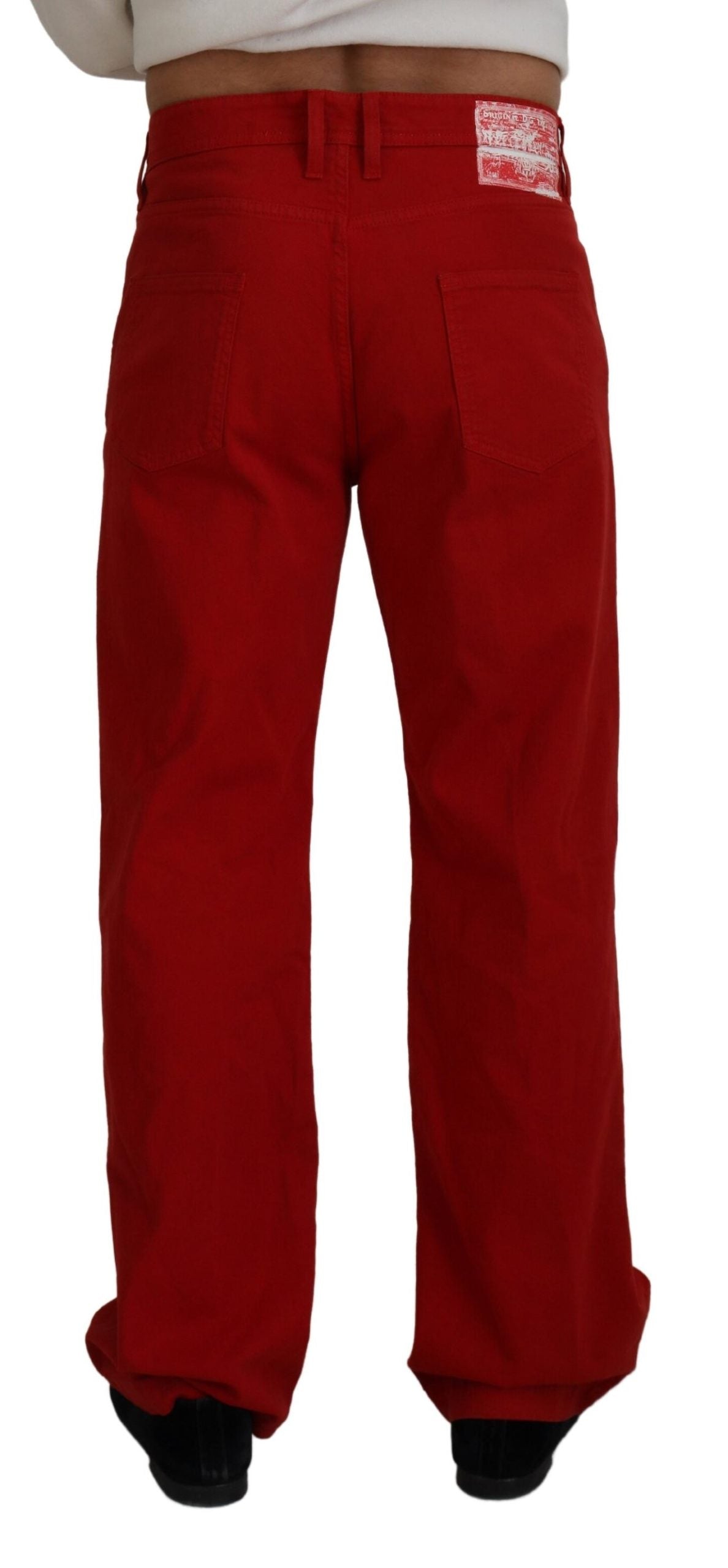 Dolce & Gabbana Rote Straight Fit Jeans aus Baumwolle für Herren