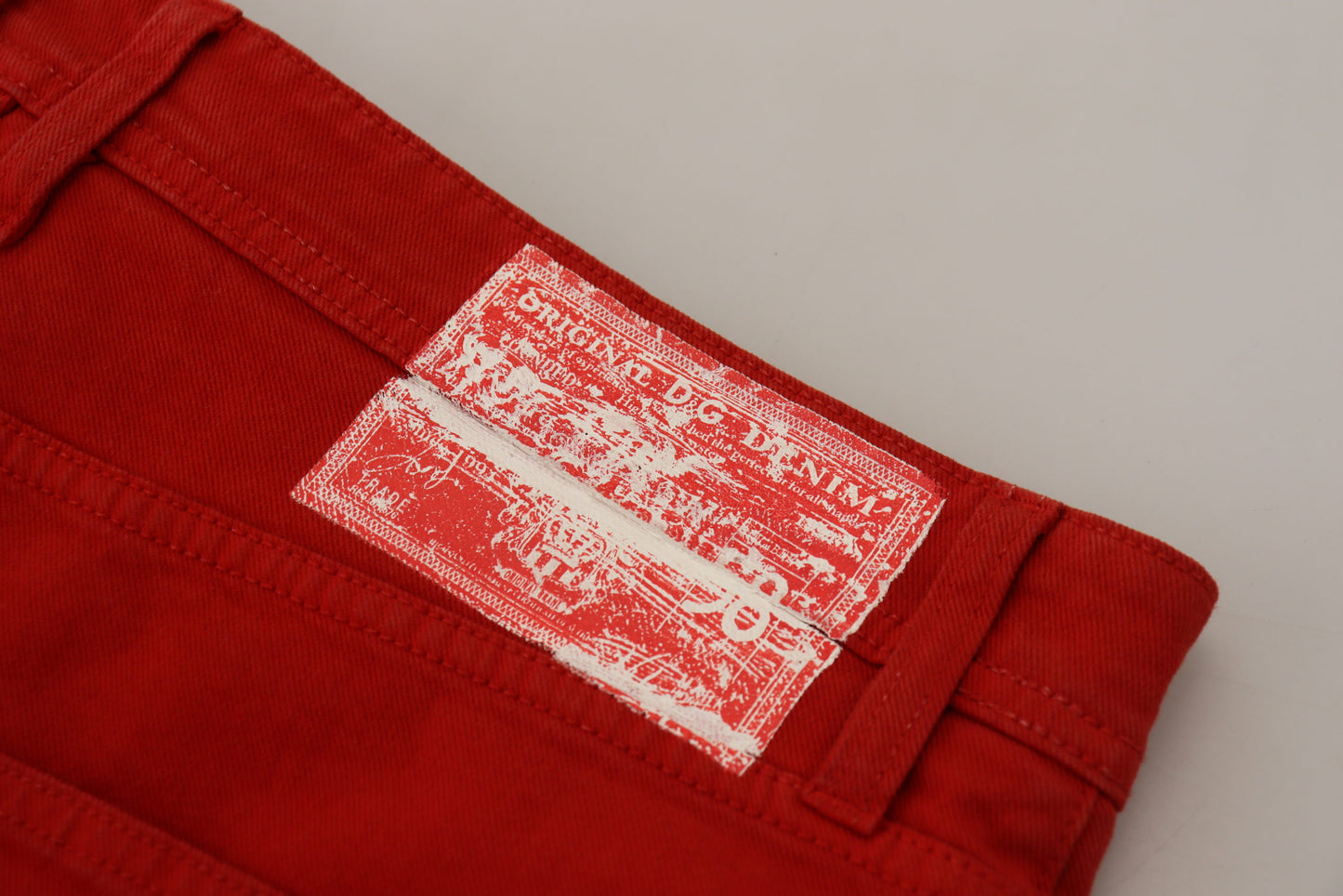 Dolce & Gabbana Rote Straight Fit Jeans aus Baumwolle für Herren