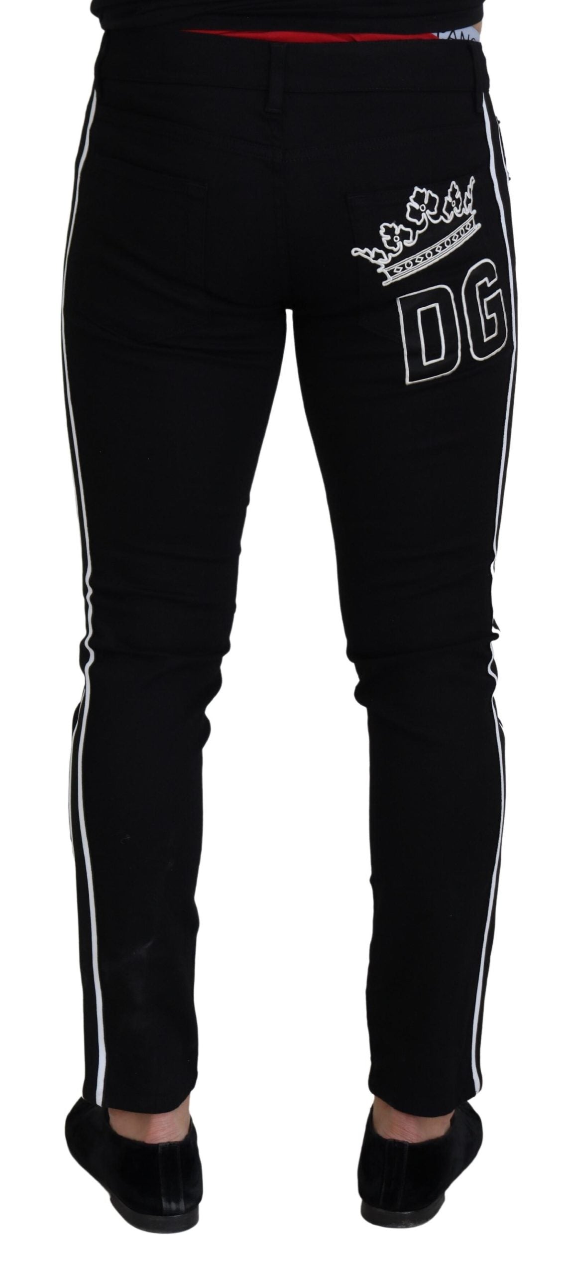 Dolce & Gabbana Schwarze DG Crown Herren-Jeans aus Baumwolle