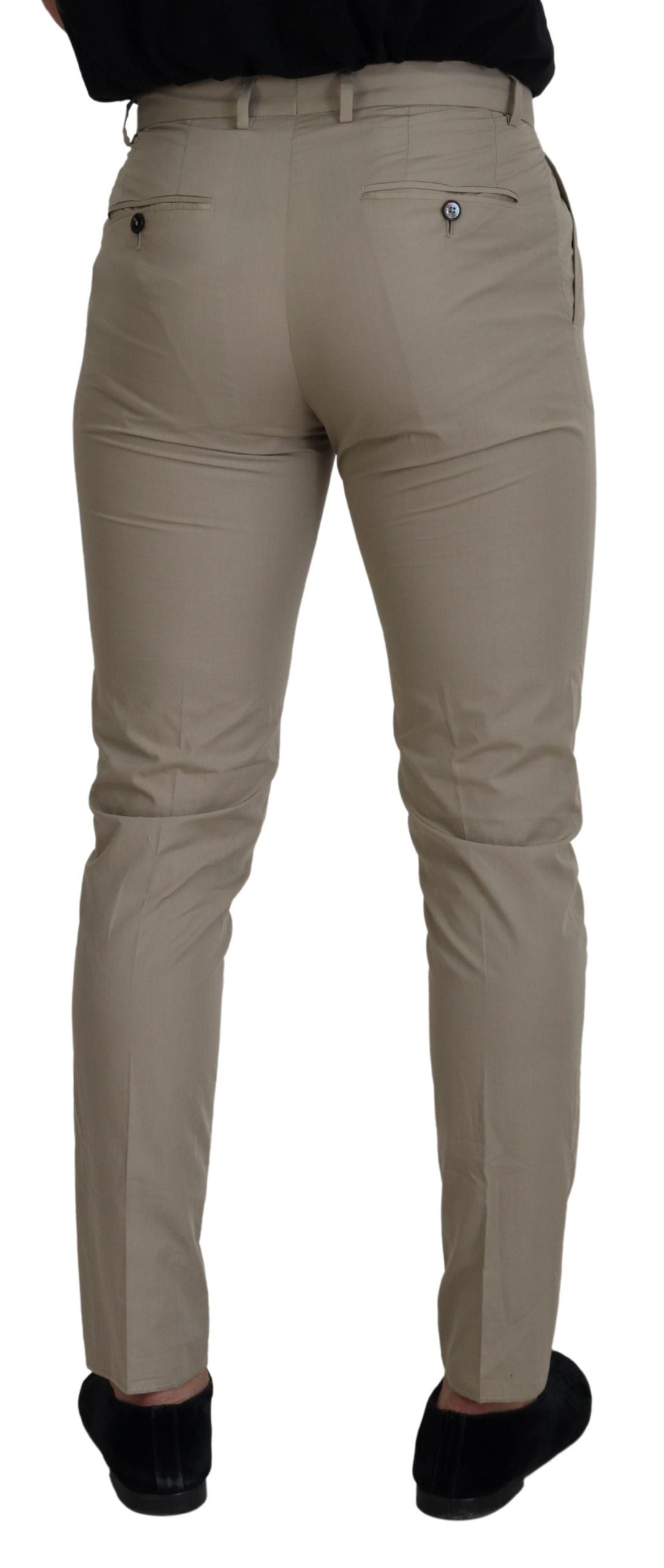 Dolce & Gabbana Beige Slim Fit Herrenhose aus Baumwolle