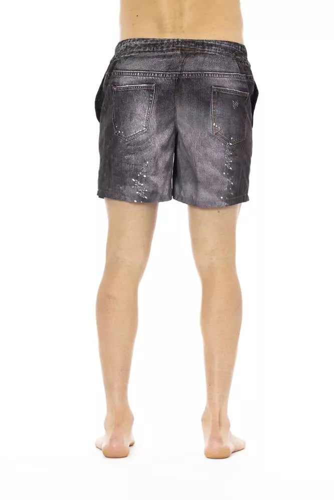Just Cavalli Black Polyester Men Swim Shorts