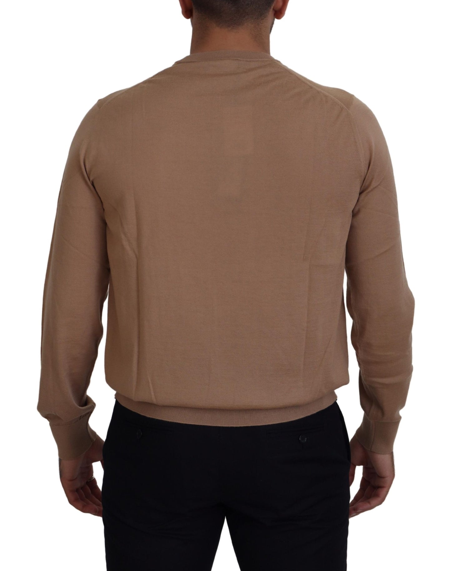 Dolce & Gabbana – Pullover aus Kaschmir mit Kronenlogo in Beige