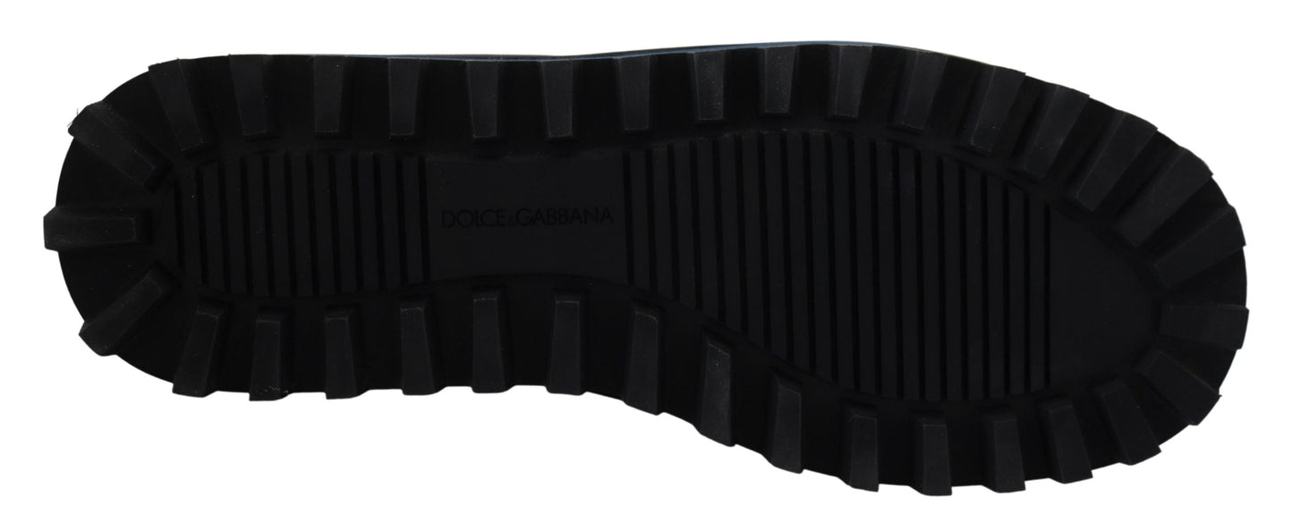 Dolce & Gabbana – Blaue Nylonstiefel, gepolsterte Wadenschuhe