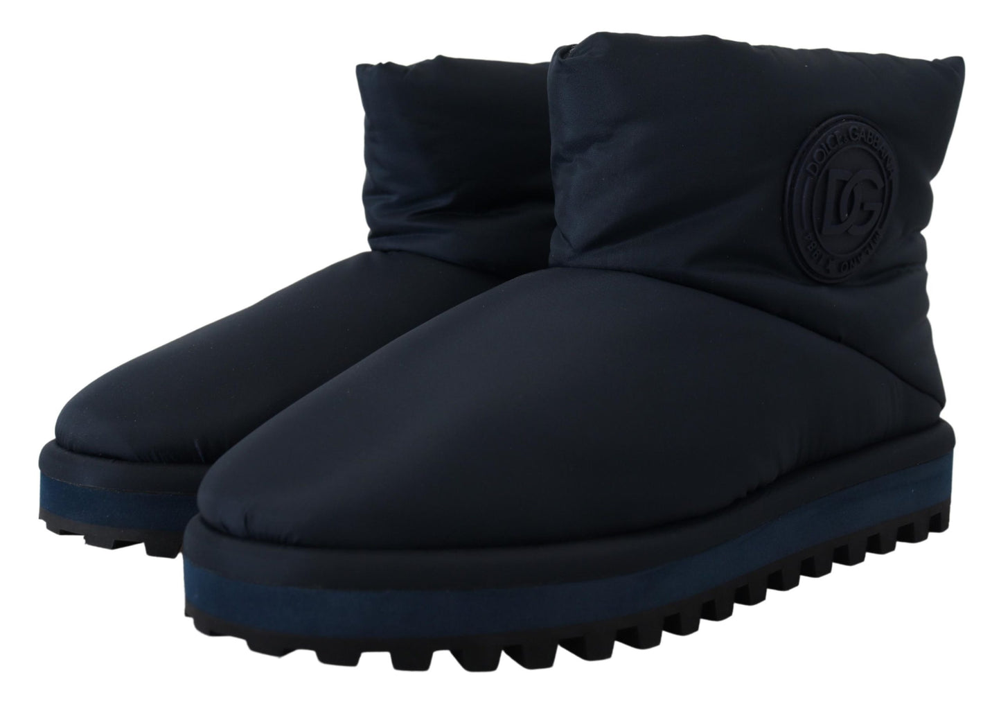 Dolce & Gabbana – Blaue Nylonstiefel, gepolsterte Wadenschuhe
