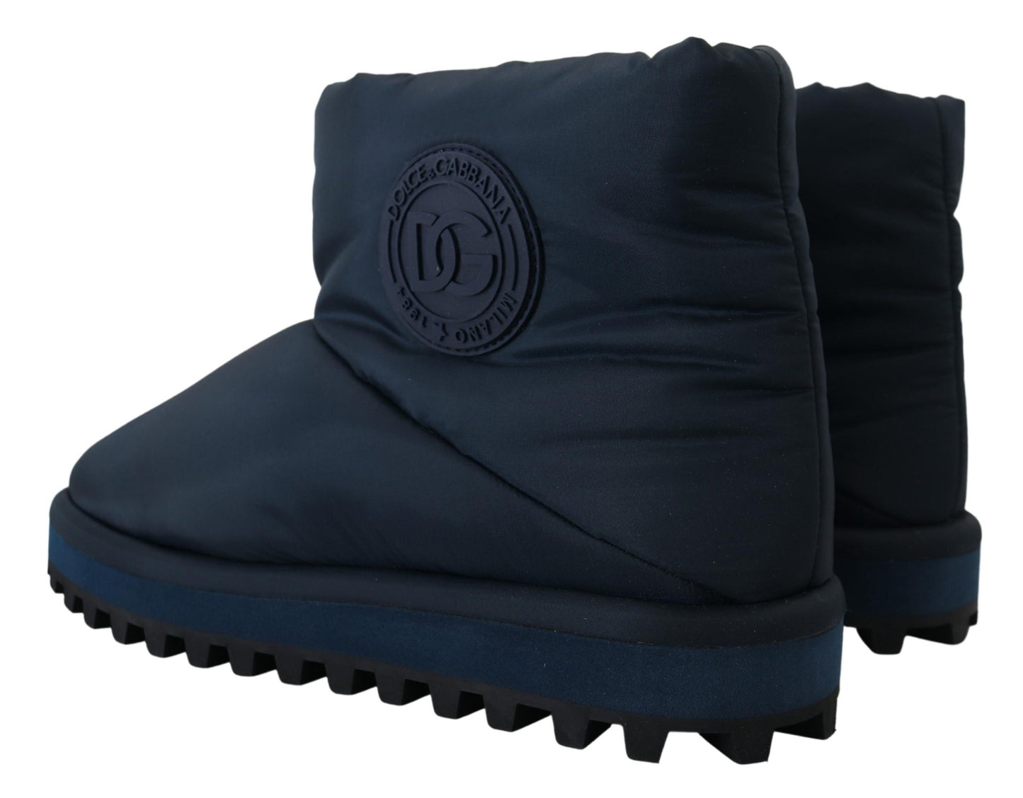 Dolce & Gabbana – Blaue Nylonstiefel, gepolsterte Wadenschuhe