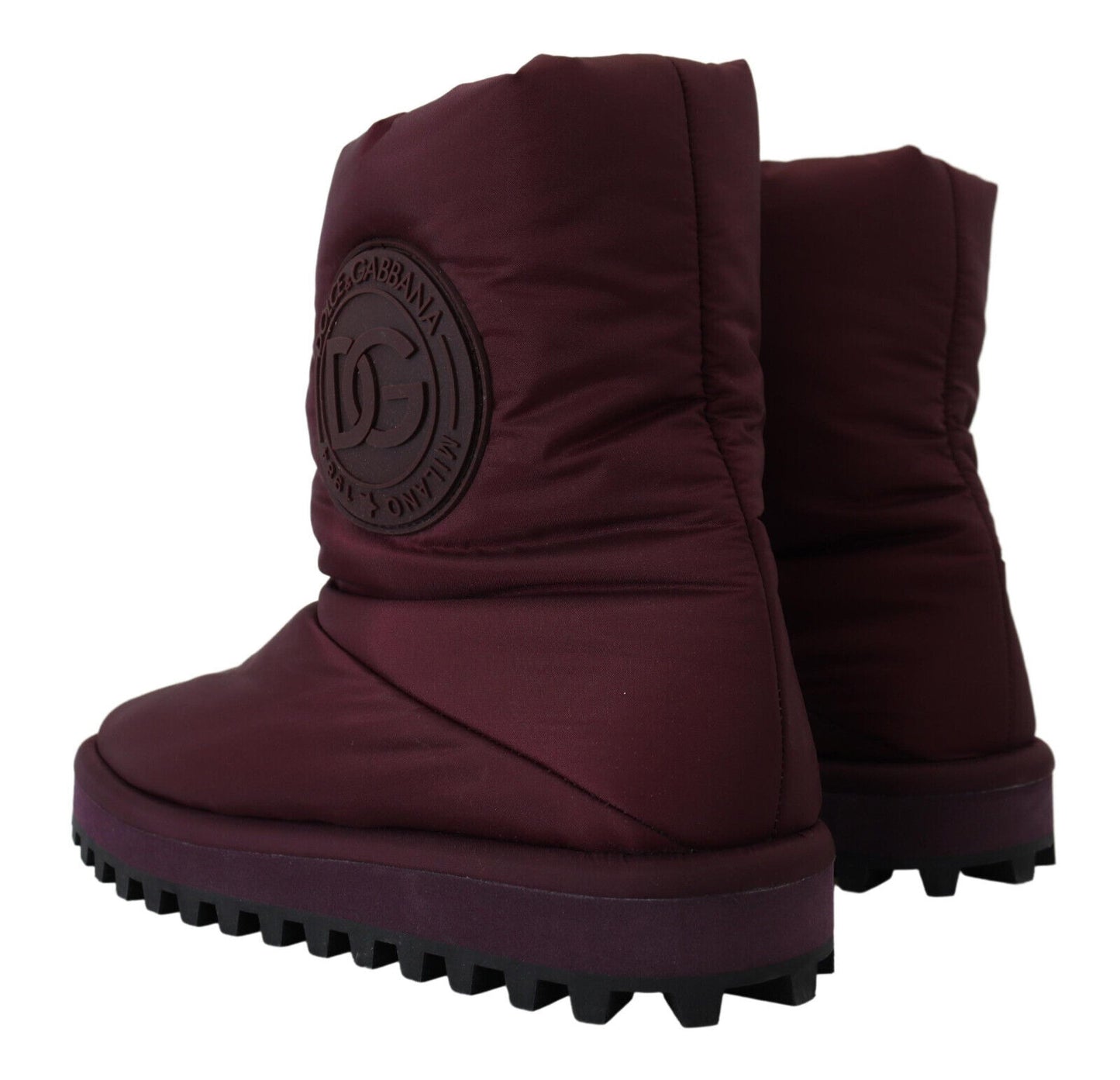 Dolce & Gabbana Bordeaux Nylon Stiefel Gepolsterte Halbschuhe