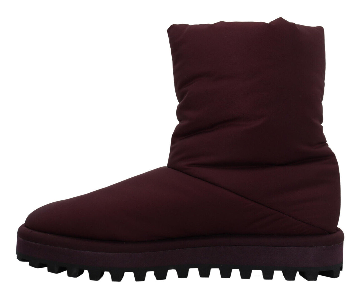 Dolce & Gabbana Bordeaux Nylon Stiefel Gepolsterte Halbschuhe