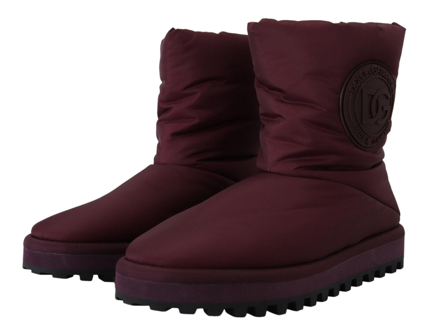 Dolce & Gabbana Bordeaux Nylon Stiefel Gepolsterte Halbschuhe