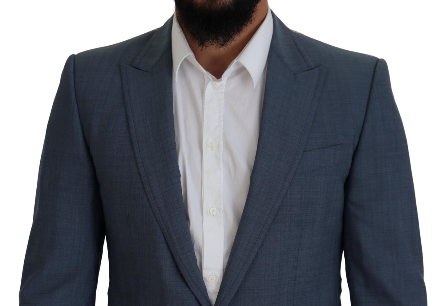 Dolce & Gabbana – Blauer Slim Fit-Blazer aus Wollstretch