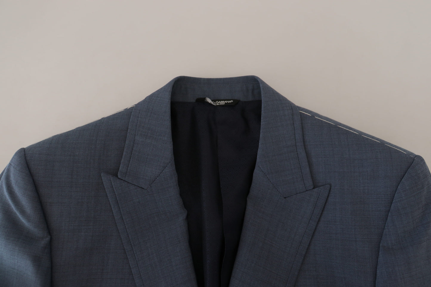 Dolce & Gabbana – Blauer Slim Fit-Blazer aus Wollstretch