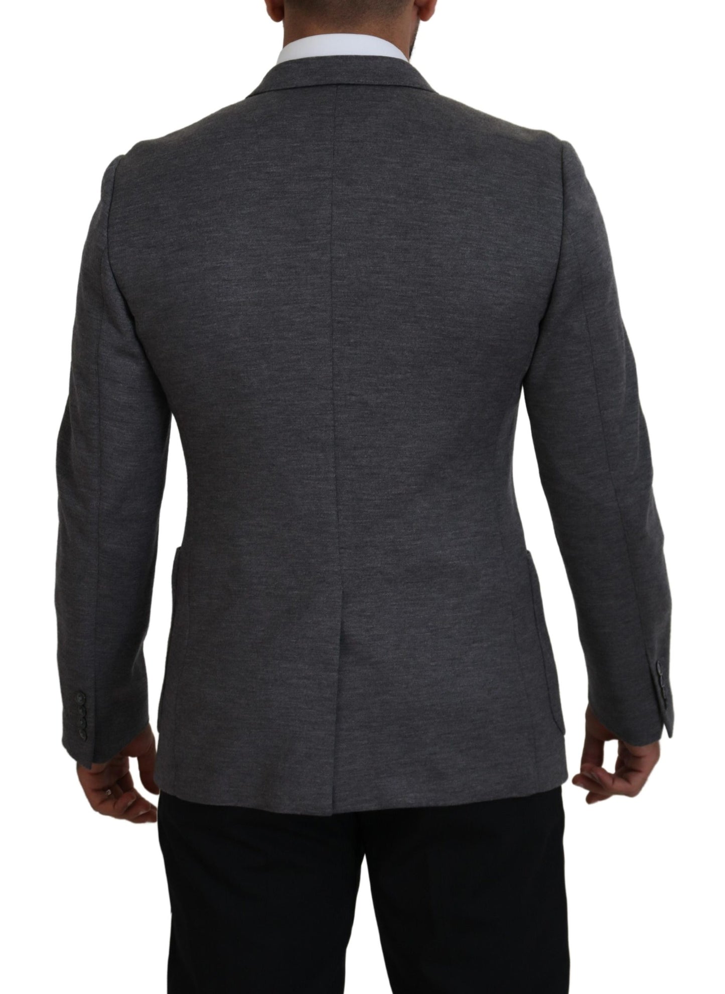 Dolce & Gabbana – Slim Fit-Jackenblazer aus grauem Wollstretch