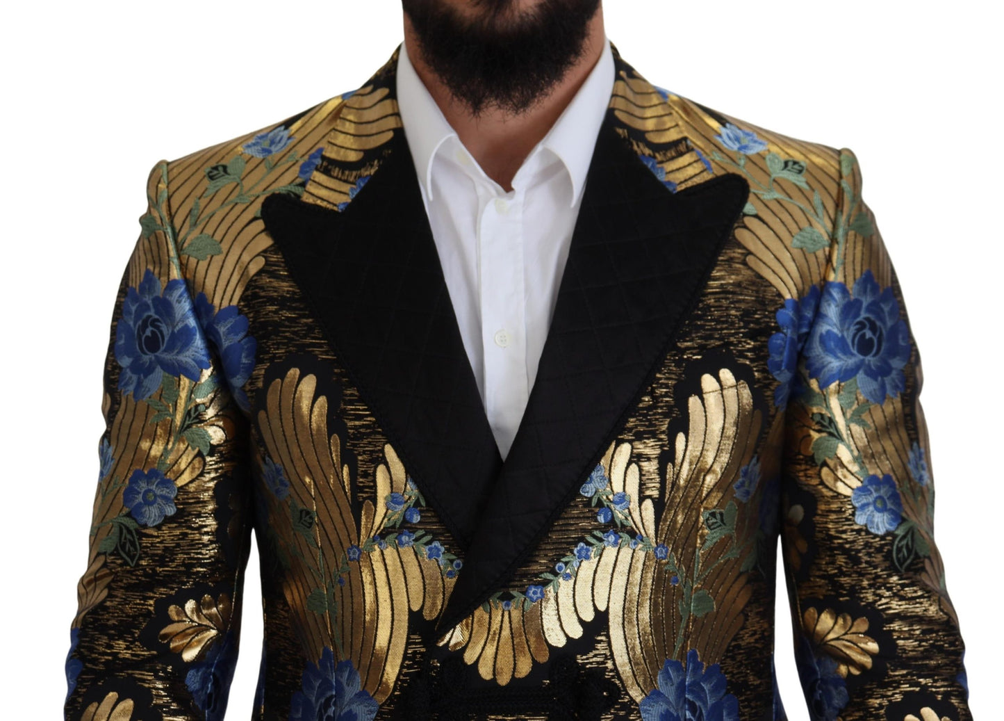 Dolce & Gabbana – Zweireihiger Blazer aus goldenem Lurex