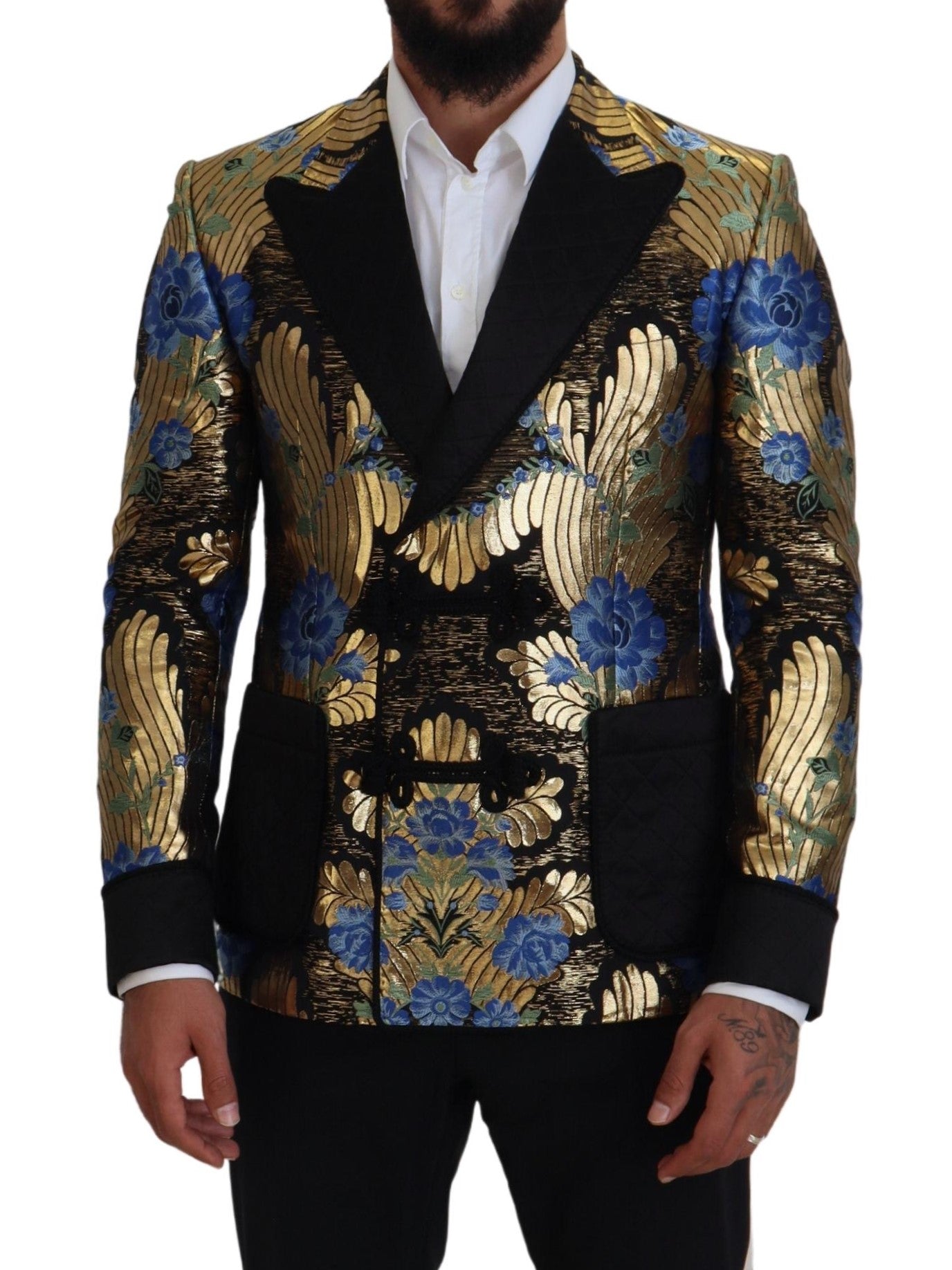 Dolce & Gabbana – Zweireihiger Blazer aus goldenem Lurex