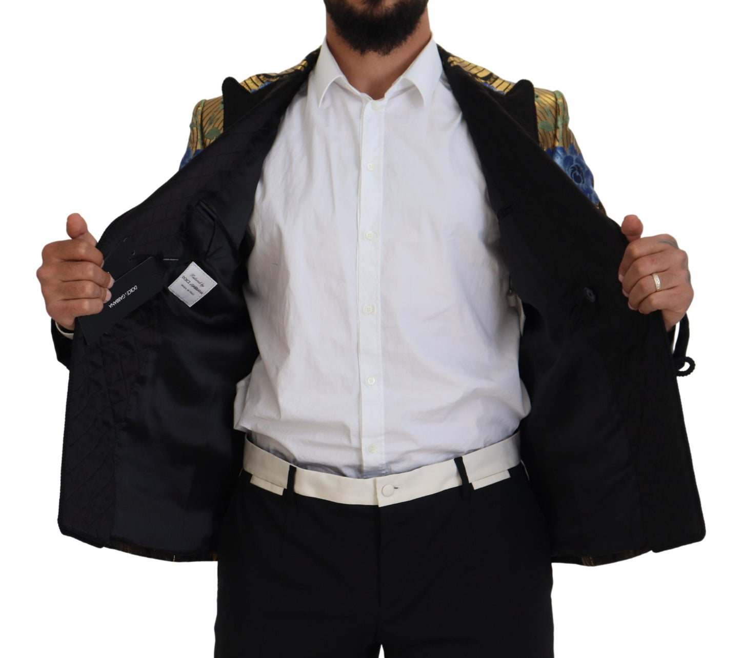 Dolce & Gabbana – Zweireihiger Blazer aus goldenem Lurex
