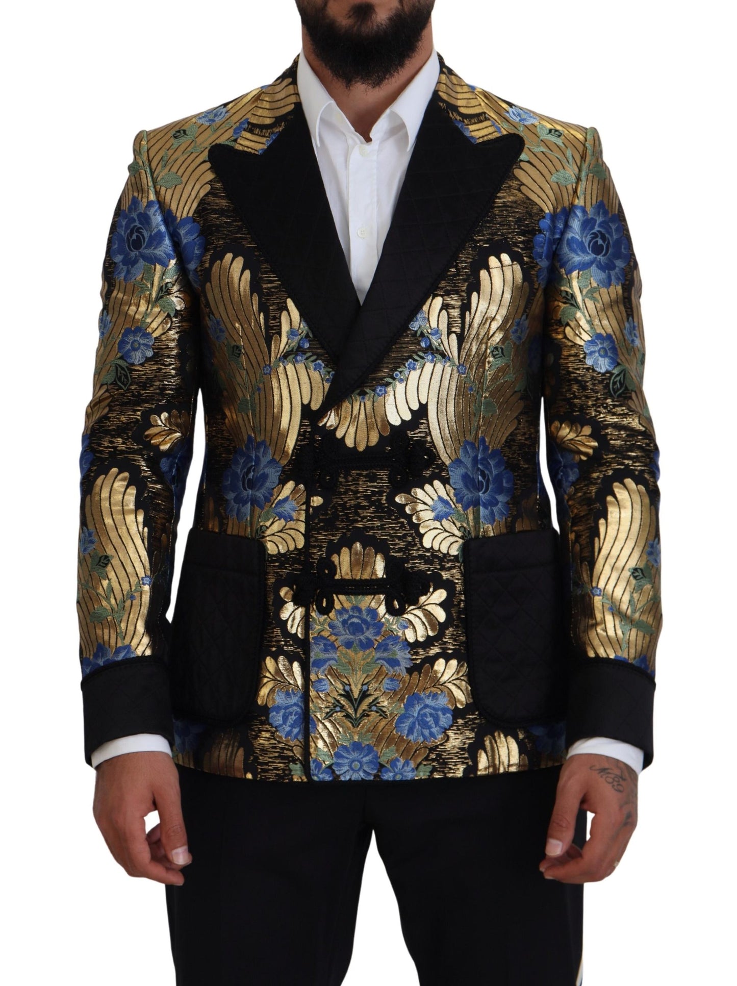Dolce & Gabbana – Zweireihiger Blazer aus goldenem Lurex