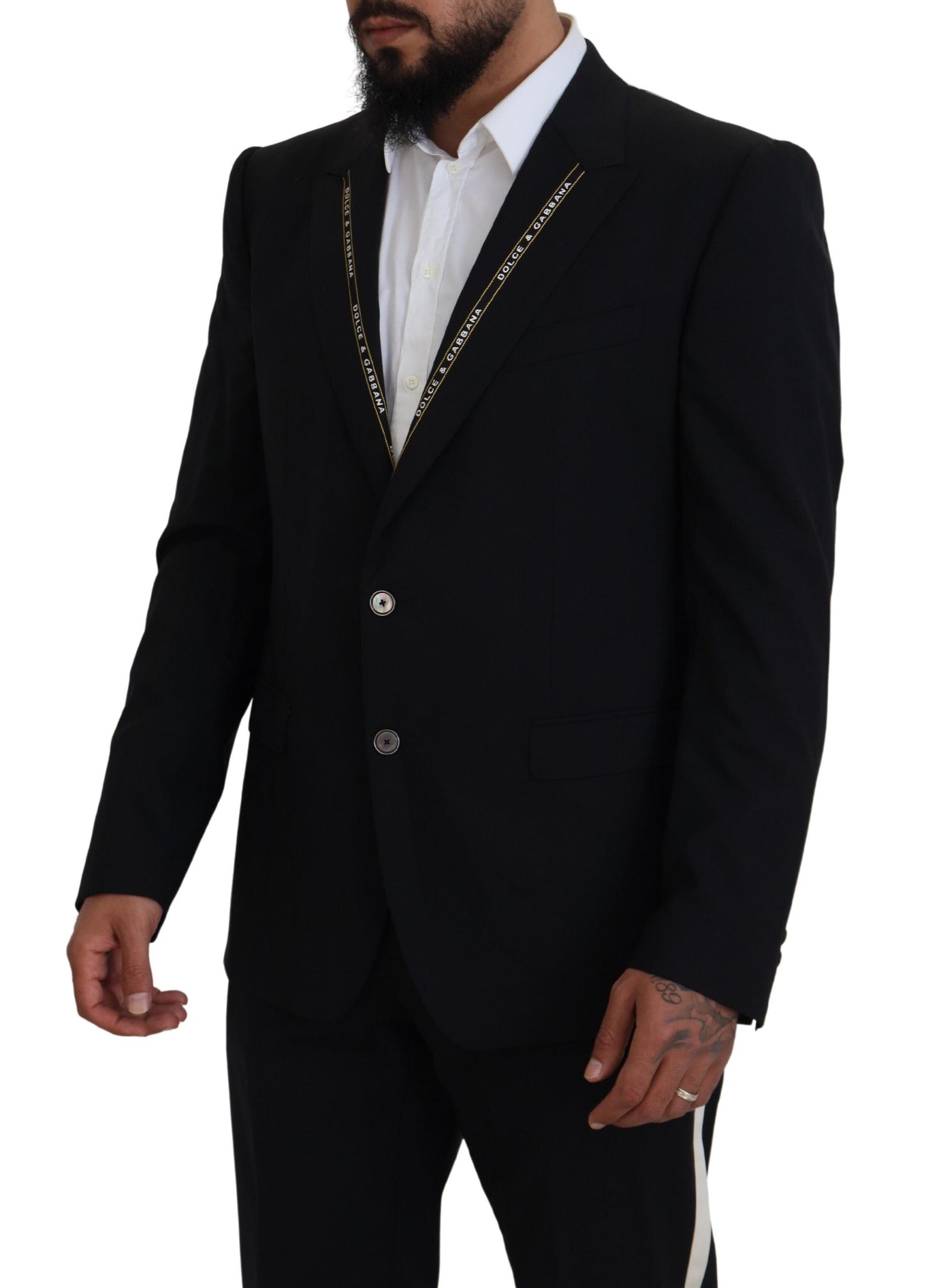 Dolce & Gabbana – Schwarzer Slim Fit-Blazer aus Wollstretch