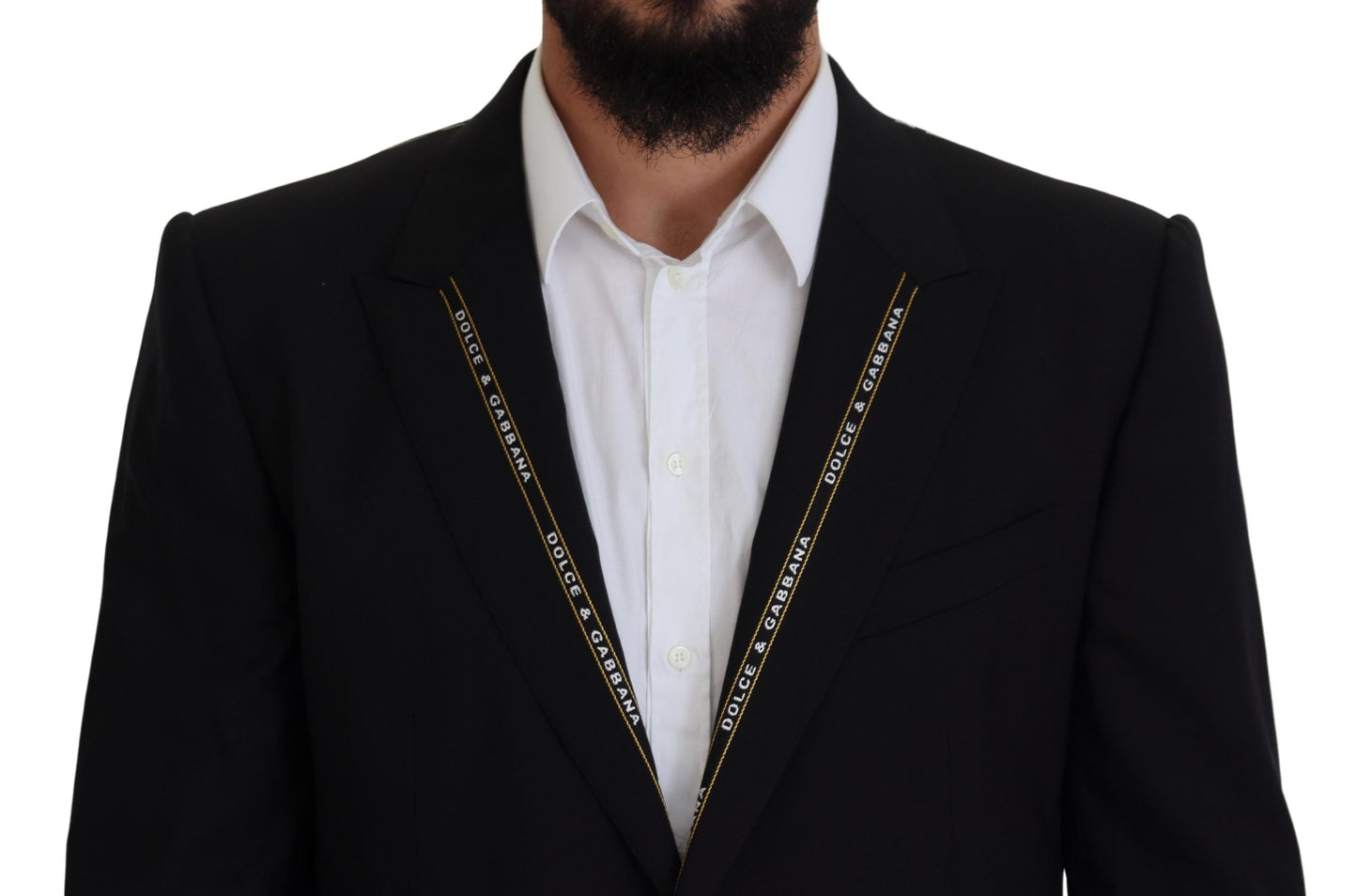 Dolce & Gabbana – Schwarzer Slim Fit-Blazer aus Wollstretch