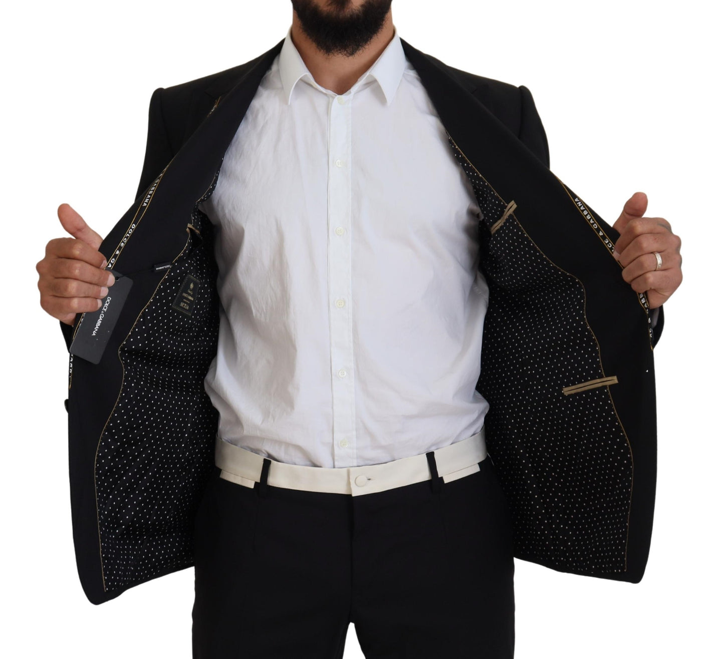 Dolce & Gabbana – Schwarzer Slim Fit-Blazer aus Wollstretch