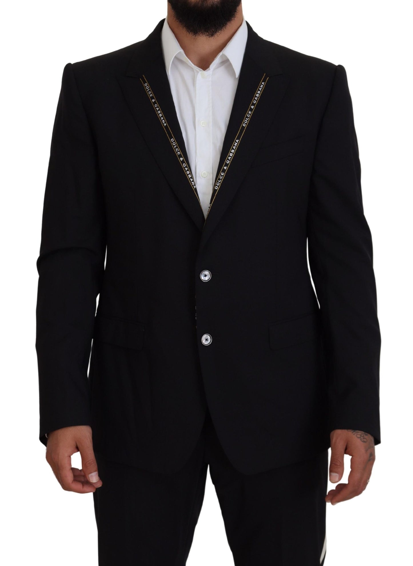 Dolce & Gabbana – Schwarzer Slim Fit-Blazer aus Wollstretch