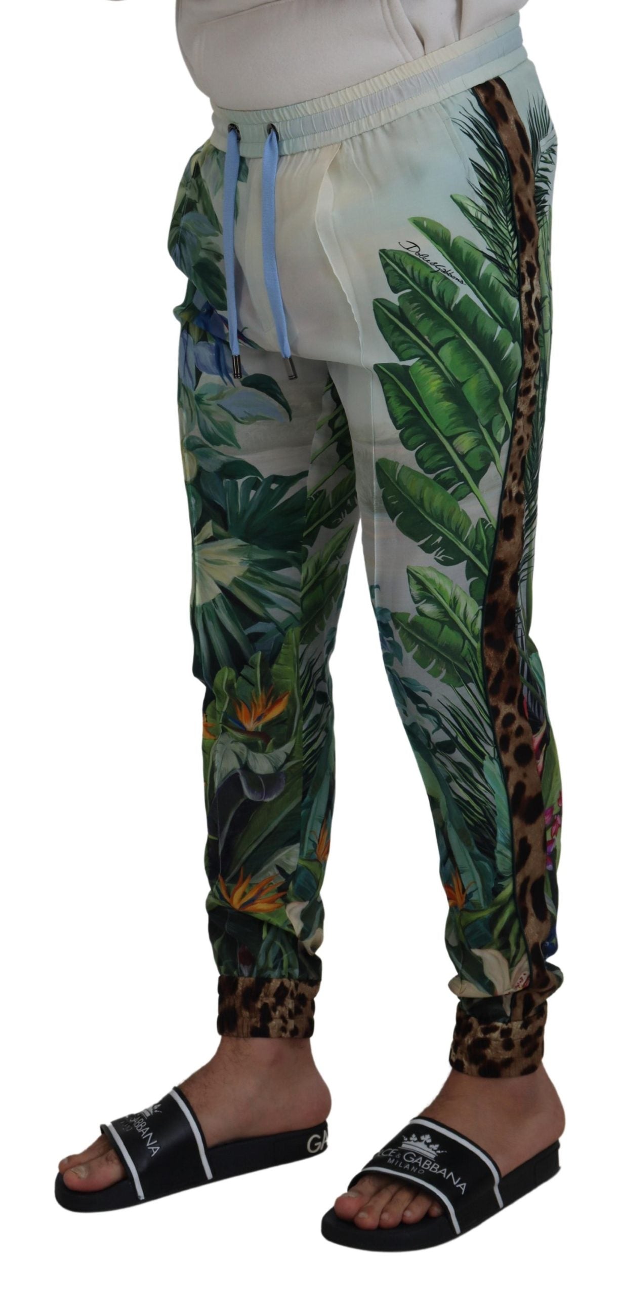 Dolce & Gabbana Weiße Jogginghose mit Blumenmuster für Herren