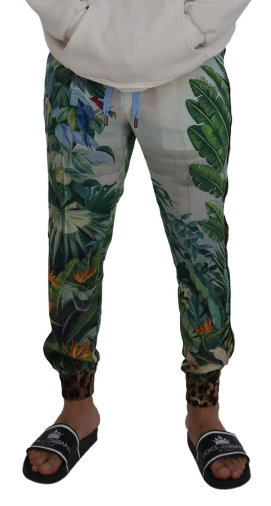 Dolce & Gabbana Weiße Jogginghose mit Blumenmuster für Herren