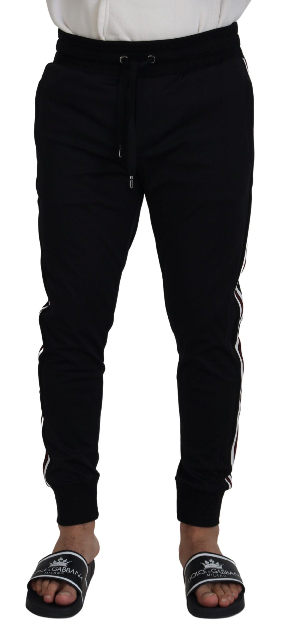 Dolce & Gabbana Schwarze Jogginghose mit DG-Print für Herren
