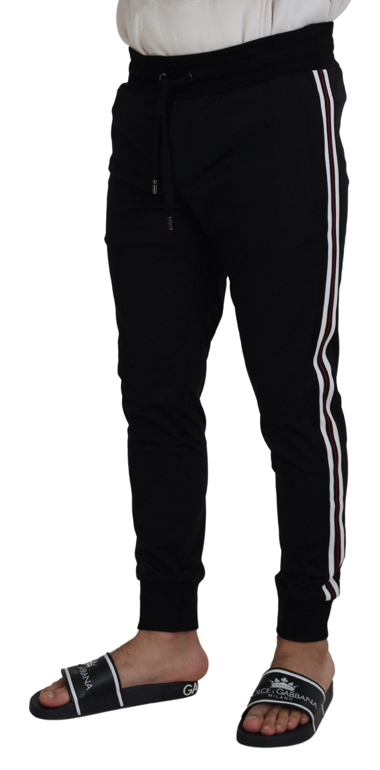 Dolce & Gabbana Schwarze Jogginghose mit DG-Print für Herren