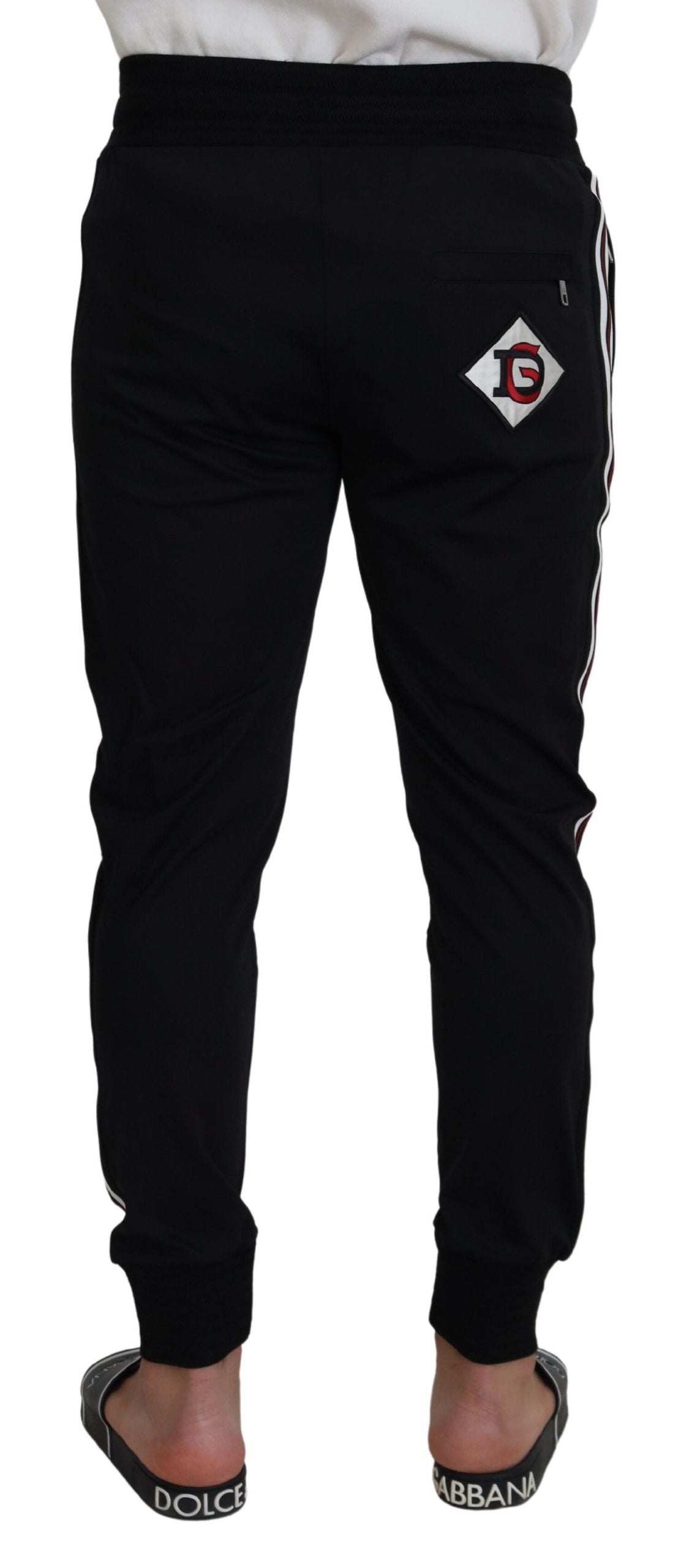 Dolce & Gabbana Schwarze Jogginghose mit DG-Print für Herren