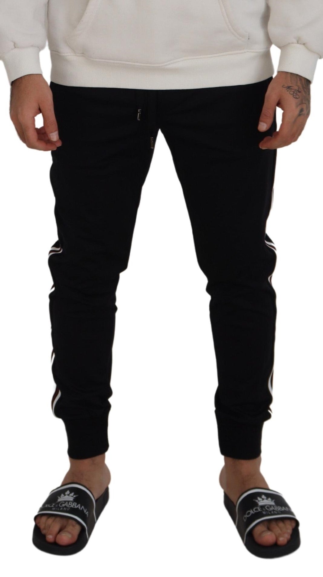 Dolce & Gabbana Schwarze Jogginghose mit DG-Print für Herren