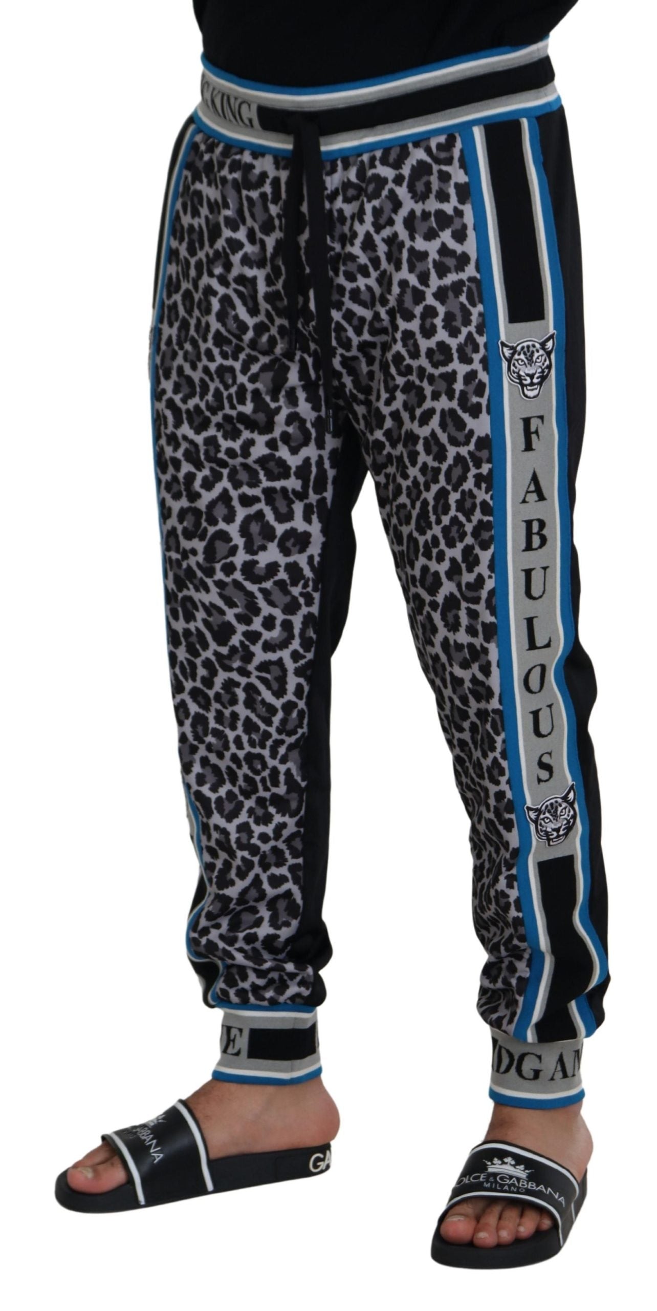 Dolce & Gabbana – Mehrfarbige Jogginghose mit DG King-Leopardenmuster