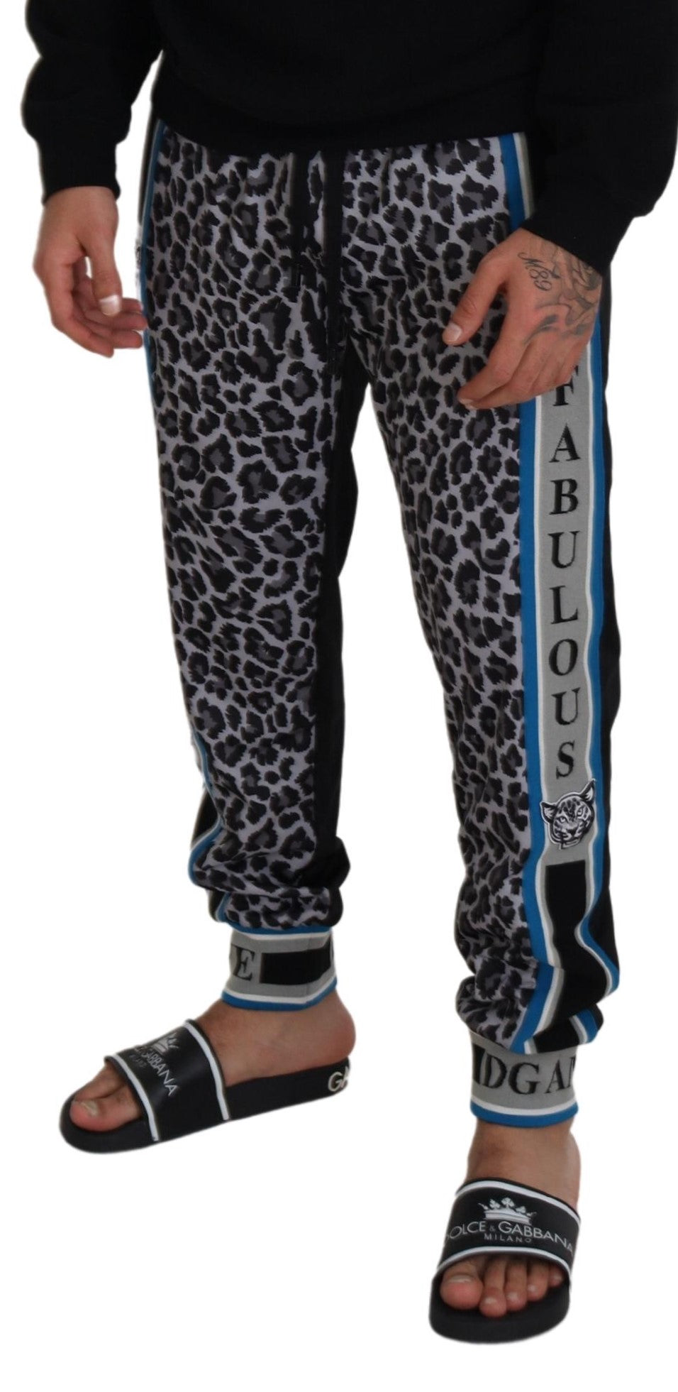 Dolce & Gabbana – Mehrfarbige Jogginghose mit DG King-Leopardenmuster