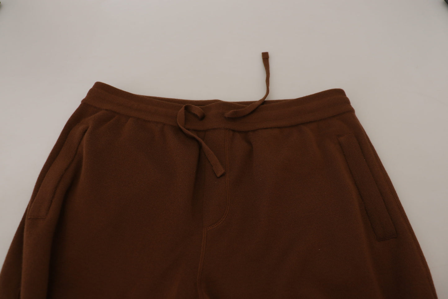 Dolce & Gabbana – Jogginghose aus Kaschmir für Herren mit Kordelzug in Braun