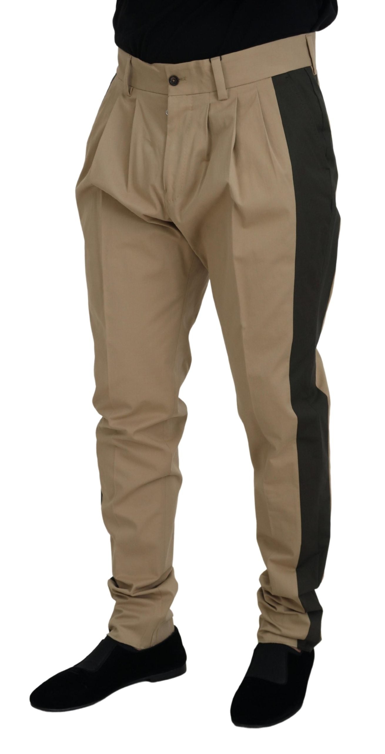 Dolce & Gabbana Braun-Schwarze Chinohose aus Baumwolle für Herren