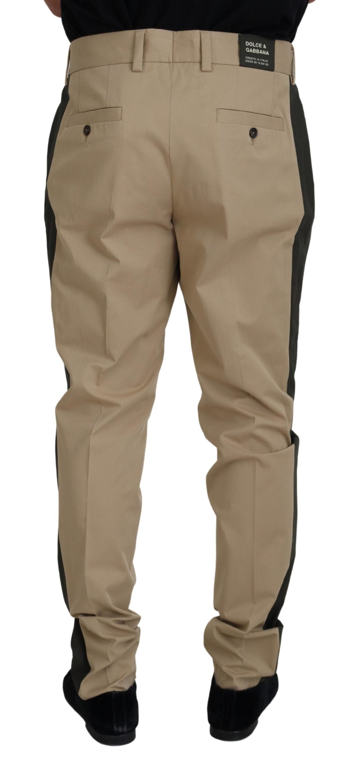 Dolce & Gabbana Braun-Schwarze Chinohose aus Baumwolle für Herren