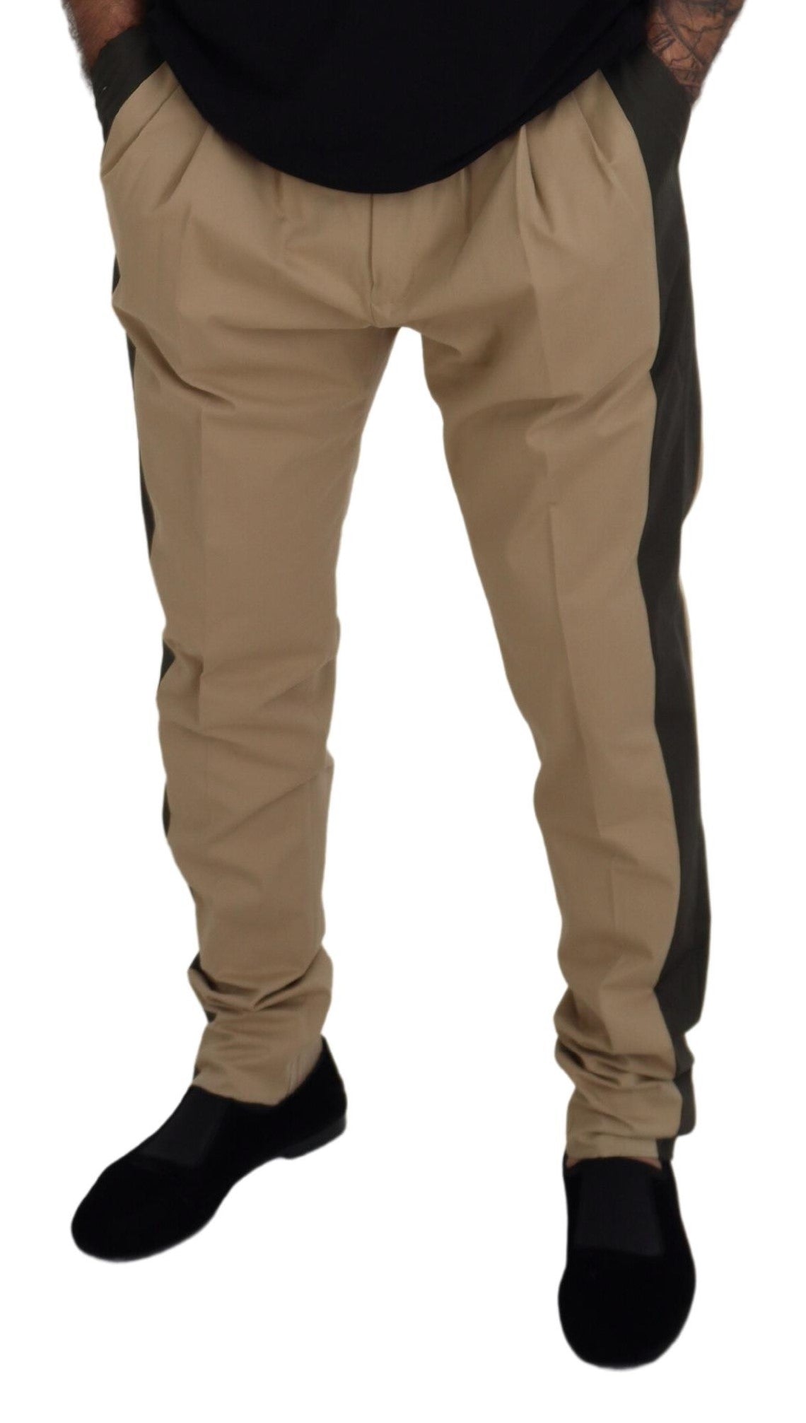 Dolce & Gabbana Braun-Schwarze Chinohose aus Baumwolle für Herren