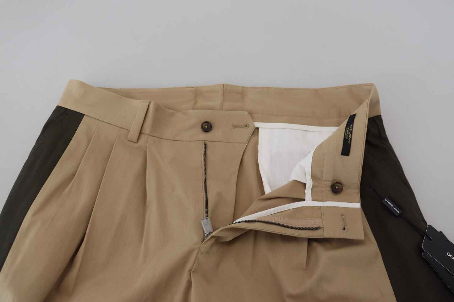 Dolce & Gabbana Braun-Schwarze Chinohose aus Baumwolle für Herren