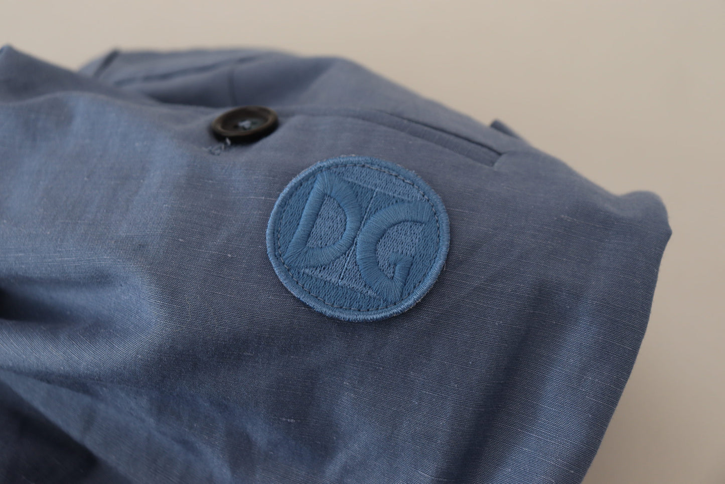 Dolce & Gabbana – Blaue Chinohose aus Leinen für Herren