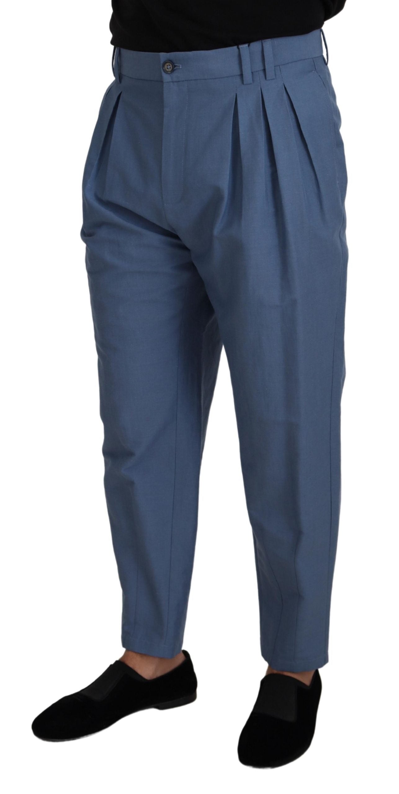Dolce & Gabbana – Blaue Chinohose aus Leinen