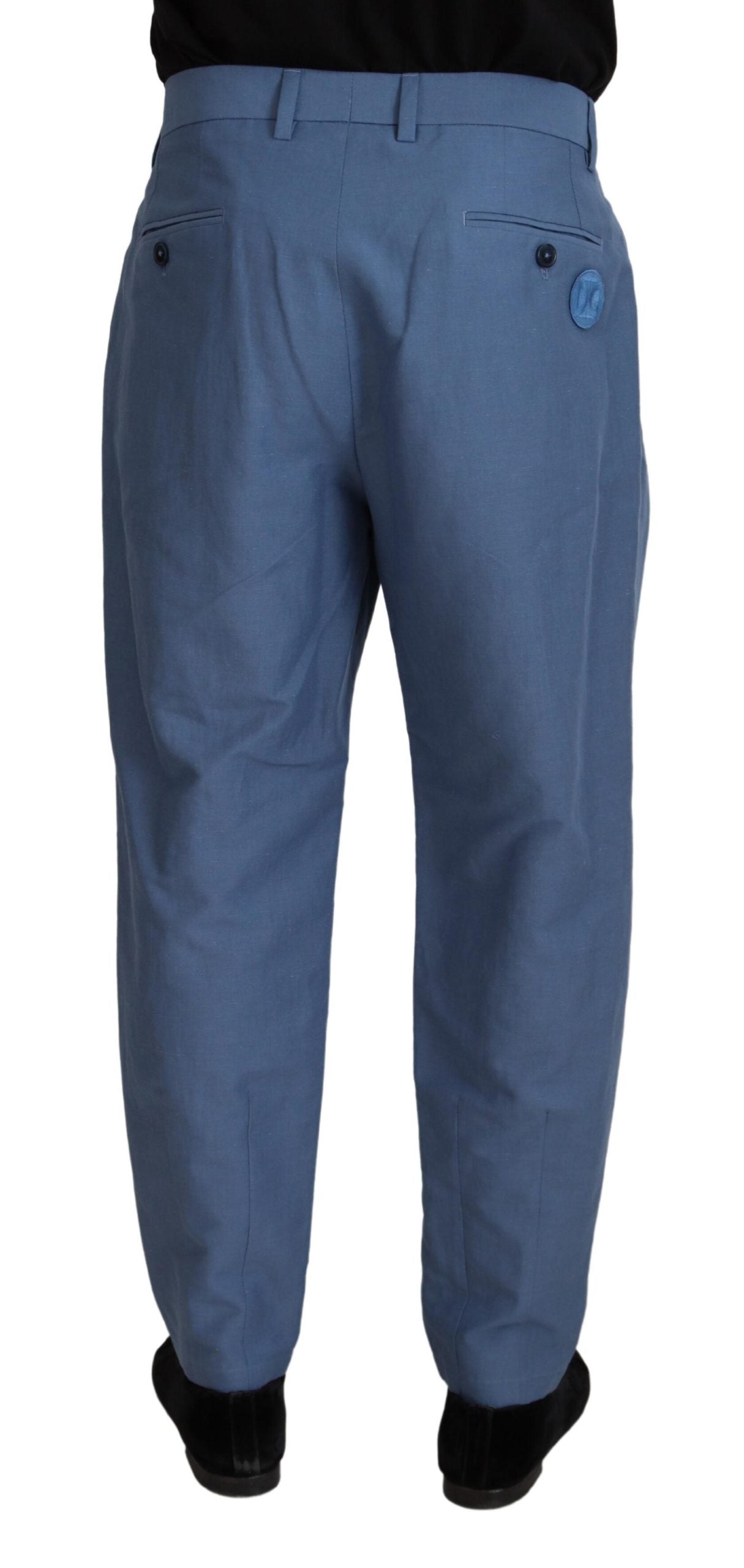 Dolce & Gabbana – Blaue Chinohose aus Leinen