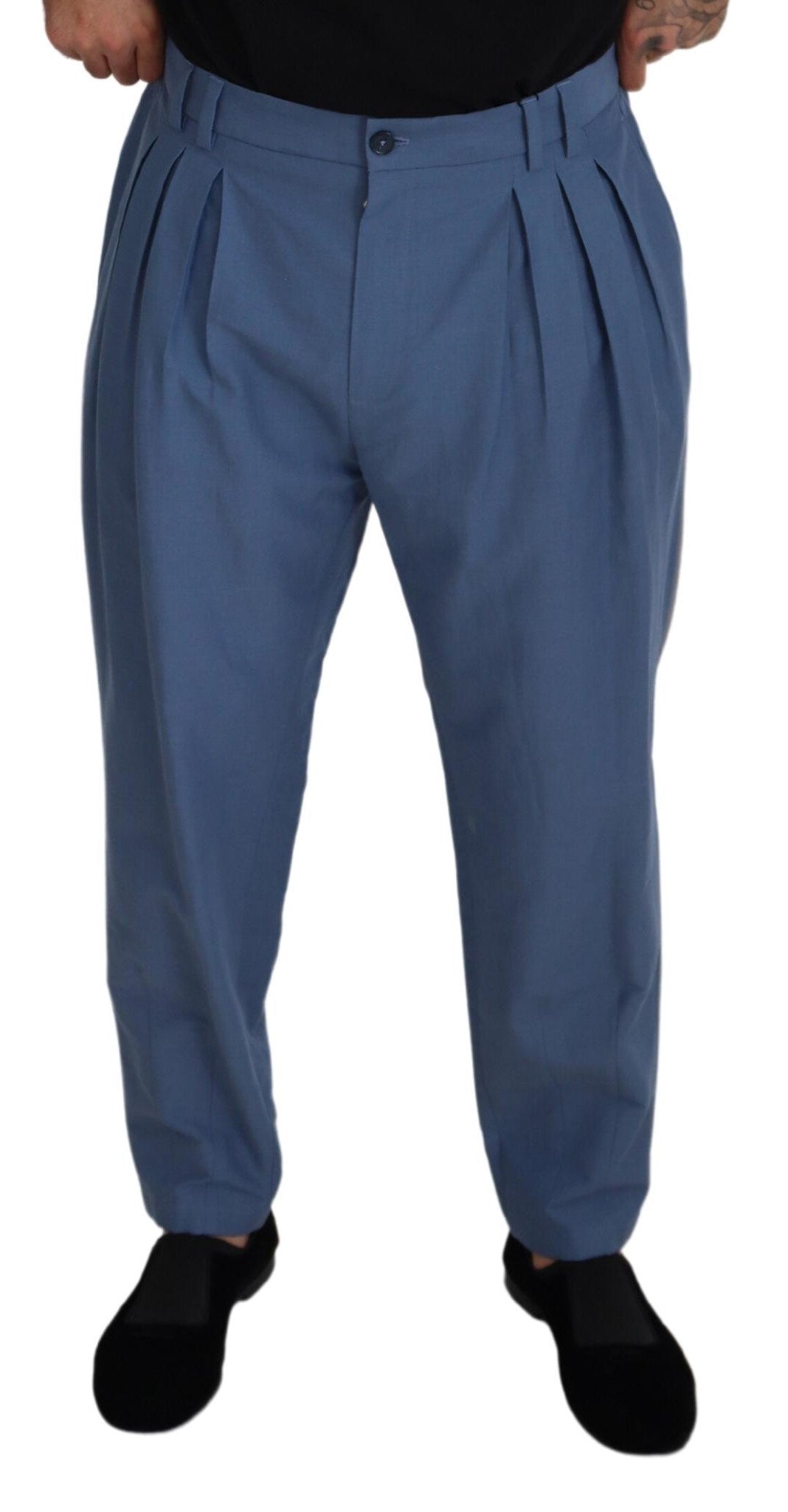 Dolce & Gabbana – Blaue Chinohose aus Leinen
